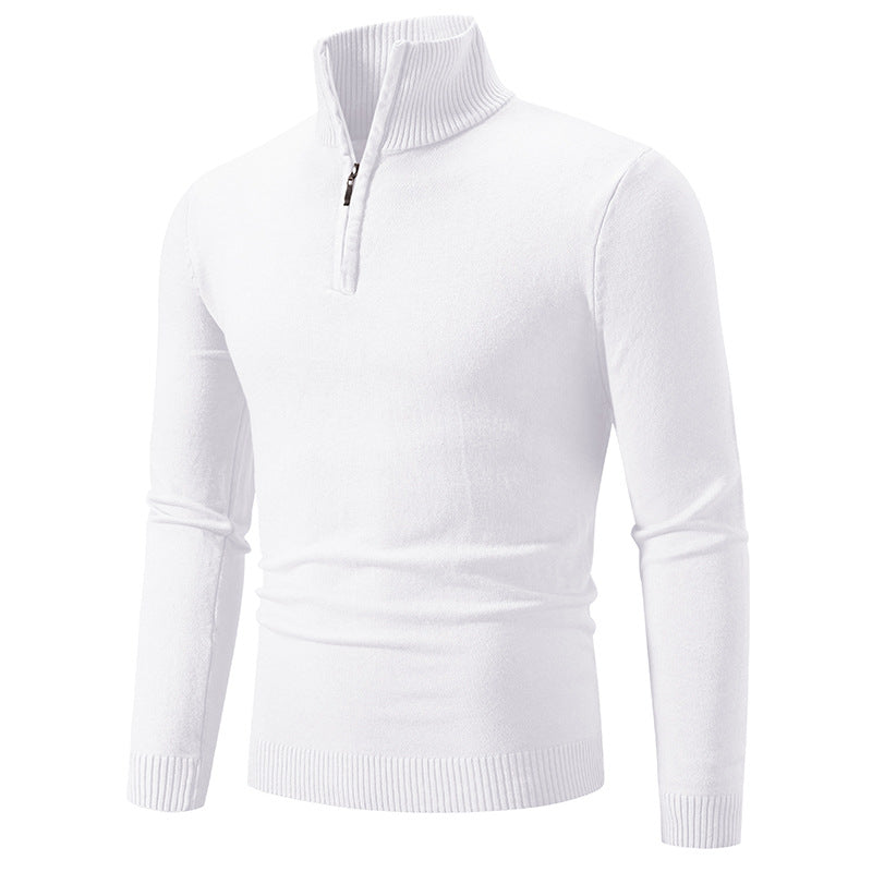 Herren Slim-Fit Halbzip-Mockneck Feinstrickpullover mit geripptem Kragen Shop Nory