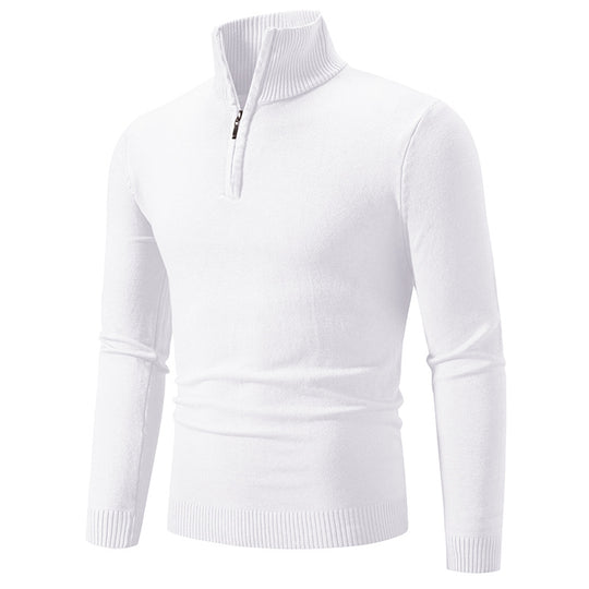 Herren Slim-Fit Halbzip-Mockneck Feinstrickpullover mit geripptem Kragen Shop Nory
