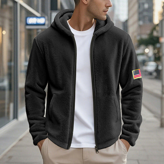 Herren gemütlicher Kapuzenpullover aus weichem Fleece mit bequemem Schnitt Shopnory