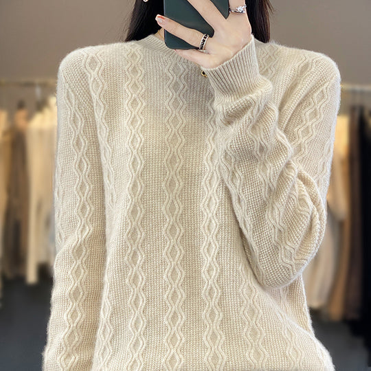 Damen Zopfmuster-Feinstrickpullover mit feiner Struktur und kastiger Silhouette Shop Nory