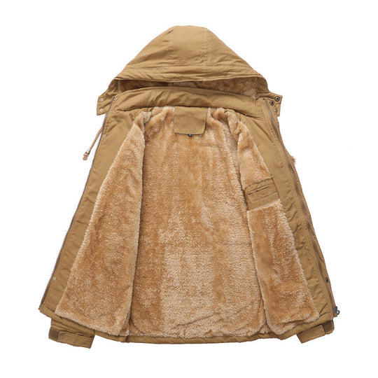 Herren Urbaner Thermo-Canvasparka mit Kapuze, Sherpa-Kragen und Multifunktions-Außentaschen Shop Nory
