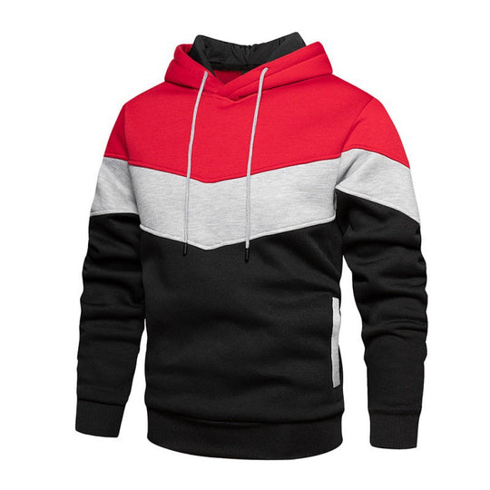 Herren Kapuzenpullover mit kontrastierenden Farbblöcken und weichem Innenfutter