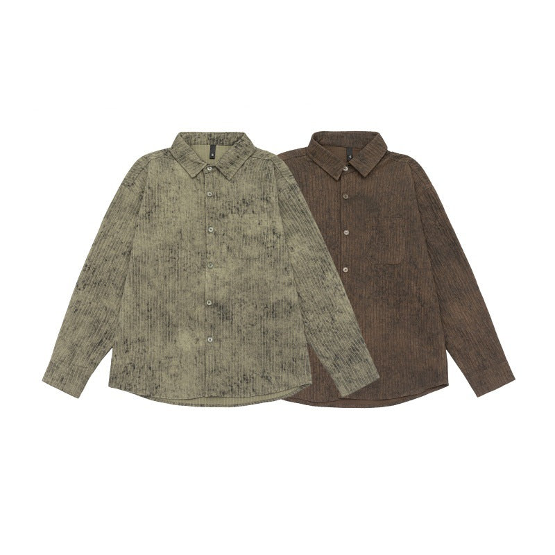 Unisex Leichtes Oversize-Hemdjacken-Shirt mit gewaschener Struktur und Brusttasche Shop Nory