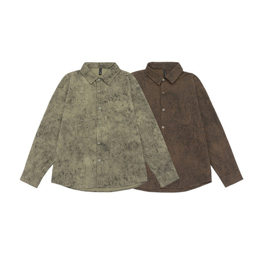 Unisex Leichtes Oversize-Hemdjacken-Shirt mit gewaschener Struktur und Brusttasche Shop Nory