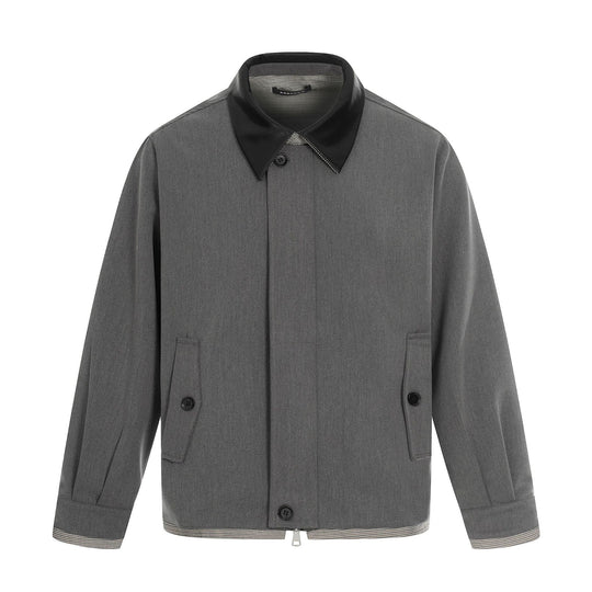 Herren Kurzer technischer Blouson aus Wollmix mit kontrastierendem Reverskragen und Zweiwegereißverschluss Shop Nory