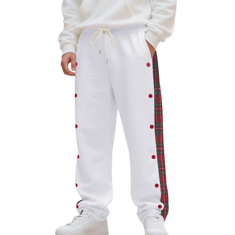 Herren nan Sweatpants mit seitlichem Karostreifen, Druckknopfleiste und Kordelzug Shop Nory