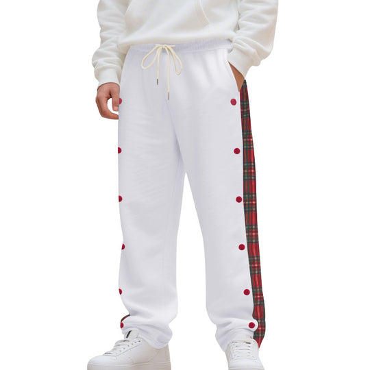 Herren nan Sweatpants mit seitlichem Karostreifen, Druckknopfleiste und Kordelzug Shop Nory