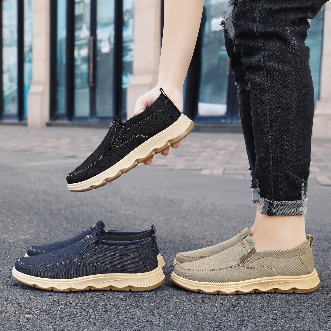 Herren nan leichter Slip-On Canvas-Sneaker mit elastischem Einstieg, gepolsterter Innensohle und profiliert rutschfester Gummilaufsohle Shop Nory