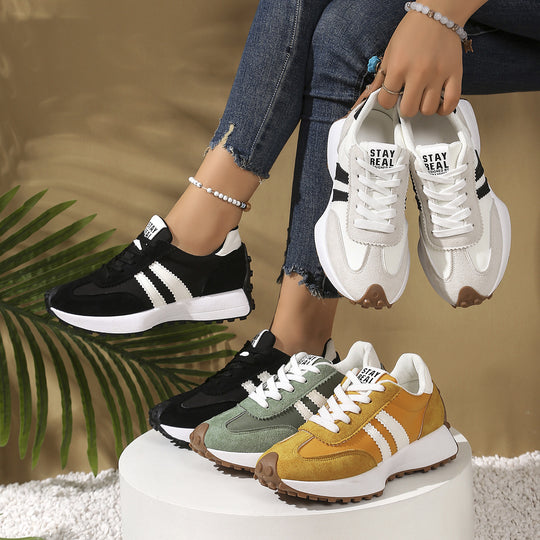 Damen Retro-Plateau-Sneaker mit Velours- und Mesh-Mix Shop Nory