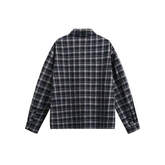 Herren Karierter Flanell-Overshirt-Jacke mit aufgesetzten Brusttaschen Shop Nory