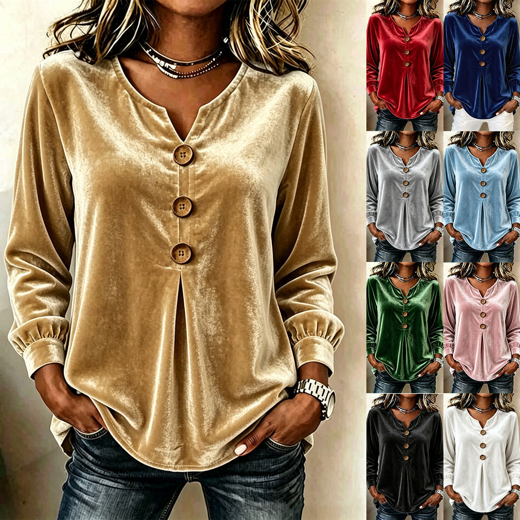 Damen Elegante und komfortable Veloursbluse Shop Nory