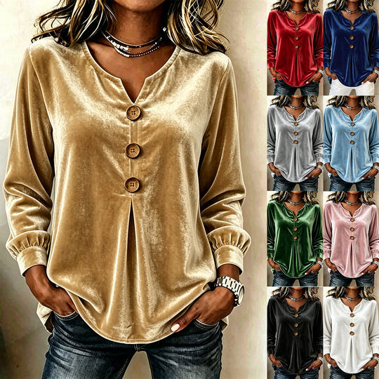 Damen Elegante und komfortable Veloursbluse Shop Nory
