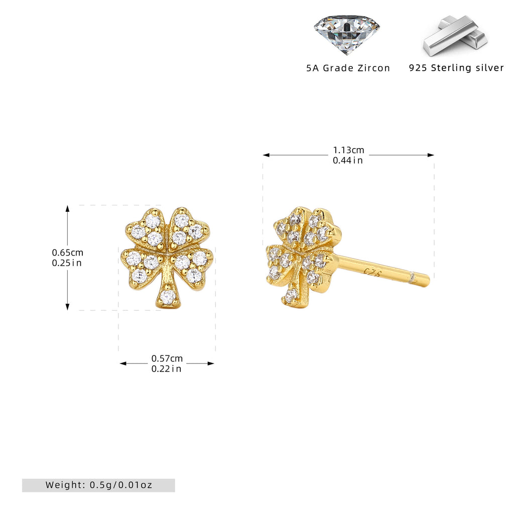 Damen Ohrstecker im stilvollen Kleeblatt-Design aus hochwertigem 925 Sterling Silber Shop Nory