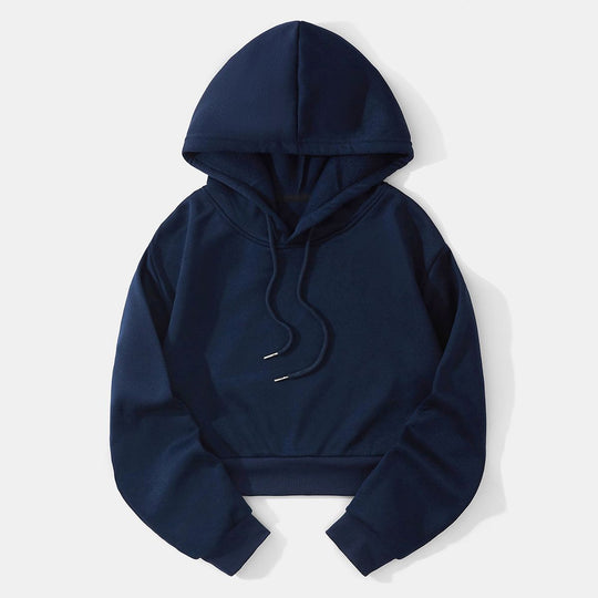 Damen nan cropped Kapuzenpullover mit weichem Fleece‑Innenfutter und elastischem Rippbund Shop Nory