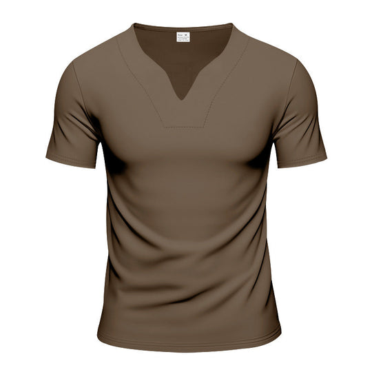 Herren nan V-Ausschnitt-Sportshirt mit ergonomischen Formnähten und elastischem Jersey