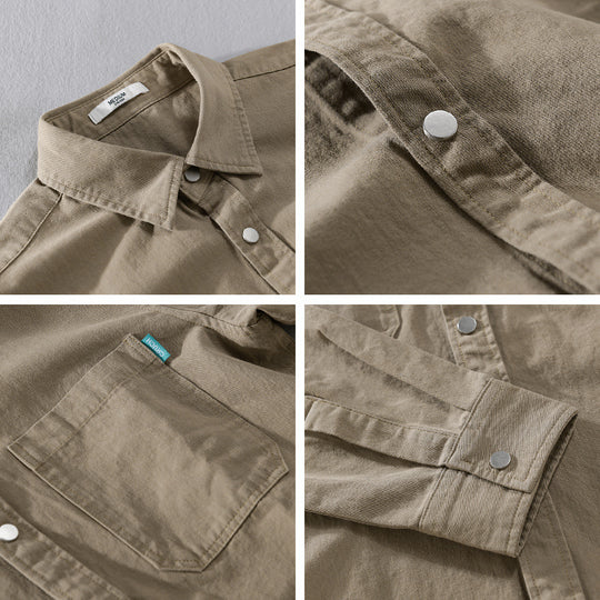 Herren Overshirt im Hemdjacken‑Stil aus leichter Baumwollmischung mit Druckknopf‑Leiste und aufgesetzten Brusttaschen Shop Nory