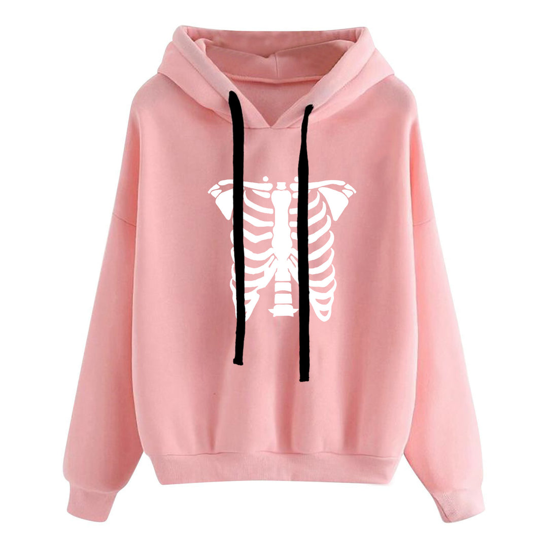 Damen nan lässiger Oversize Kapuzenpullover mit Herz‑und‑Pfotenprint, Kordelzug und gerippten Bündchen Shop Nory