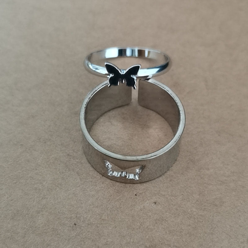 Damen Ring-Set mit zarte Schmetterlingsmotiven und elegantem Design Shop Nory