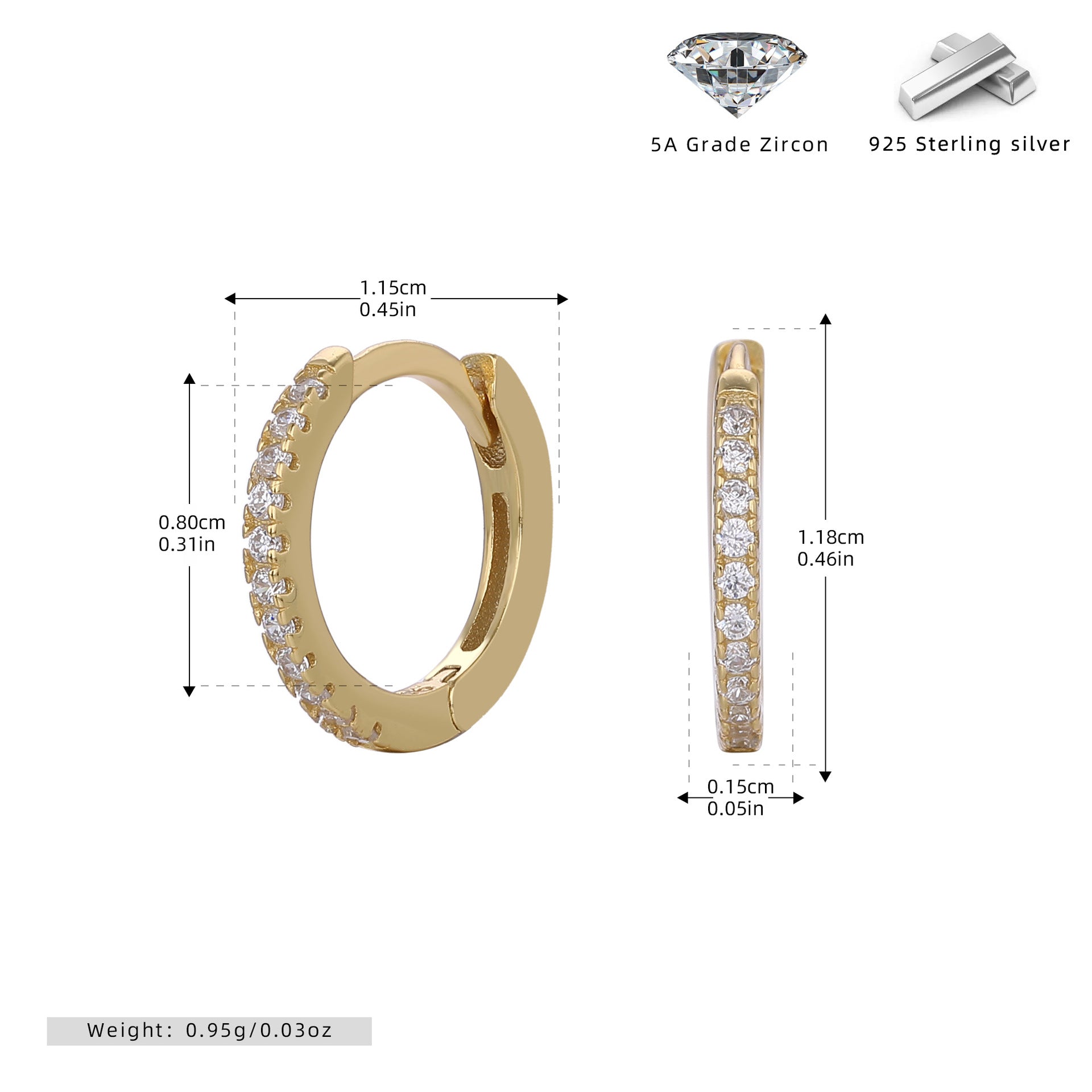 Damen Creolen mit funkelnden Zirkonsteinen in elegantem Design Shop Nory