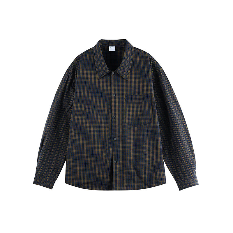 Unisex Boxy-kariertes Overshirt aus Baumwollmix mit Brusttasche und lockerer Passform Shop Nory