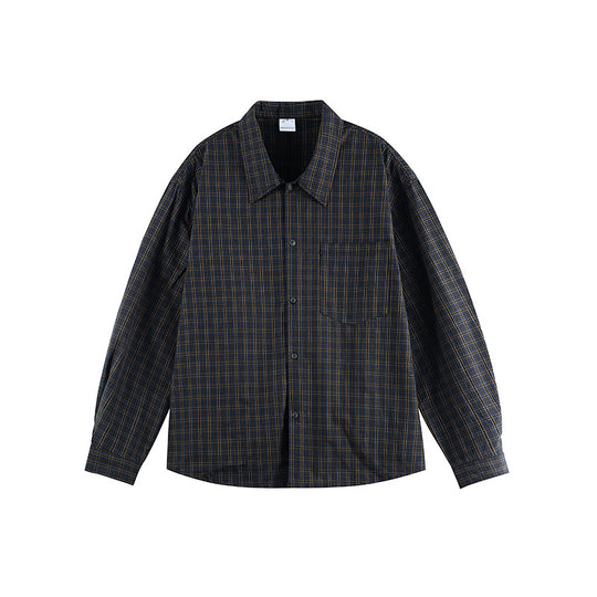 Unisex Boxy-kariertes Overshirt aus Baumwollmix mit Brusttasche und lockerer Passform Shop Nory