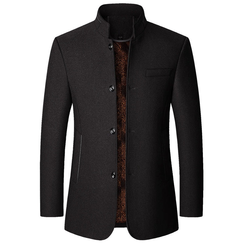 Herren Wollmantel mit Stehkragen und gesteppter Thermofütterung Shop Nory