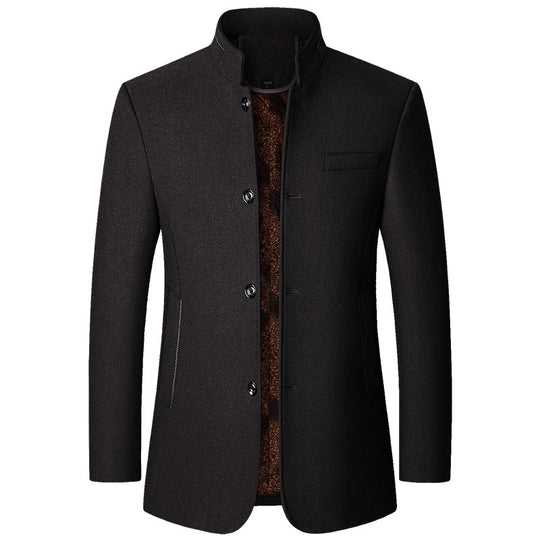 Herren Wollmantel mit Stehkragen und gesteppter Thermofütterung Shop Nory