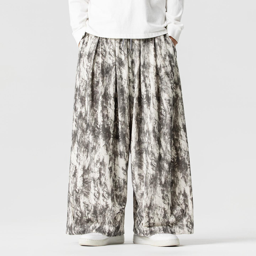Herren Weite Cord-Loungehose mit Kellerfalten, elastischem Bund und Ballonbeinschnitt Shop Nory