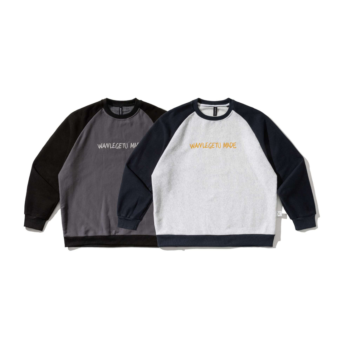 Herren Raglan-Sweatshirt mit gesticktem Logo und Kontrastärmeln aus leichtem Frottee Shop Nory