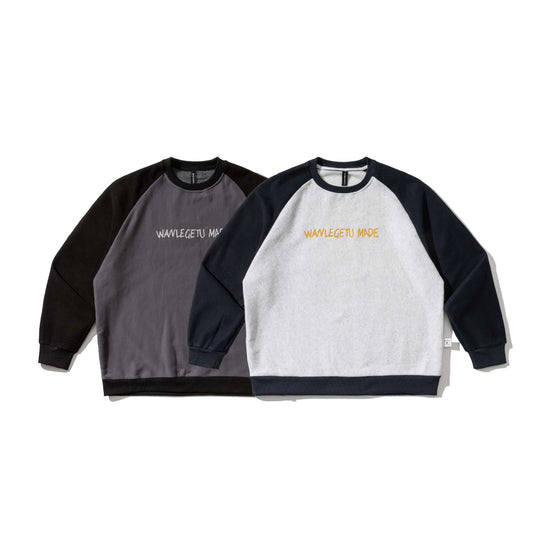 Herren Raglan-Sweatshirt mit gesticktem Logo und Kontrastärmeln aus leichtem Frottee Shop Nory