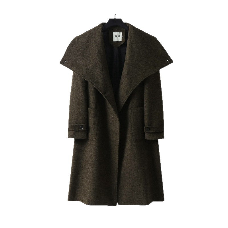 Damen Oversized Wollmix-Mantel mit weitem Schalkragen und aufgesetzten Taschen Shop Nory