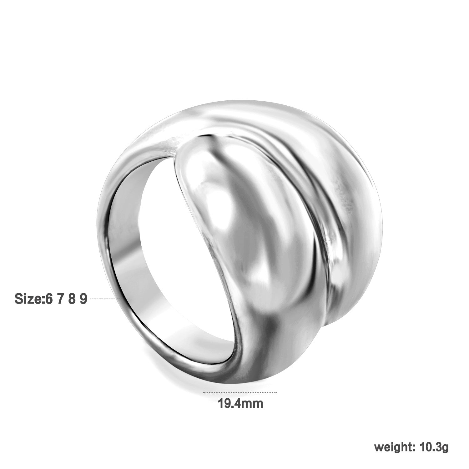 Damen Ring mit modernem, geschwungenem Knoten-Design Shop Nory