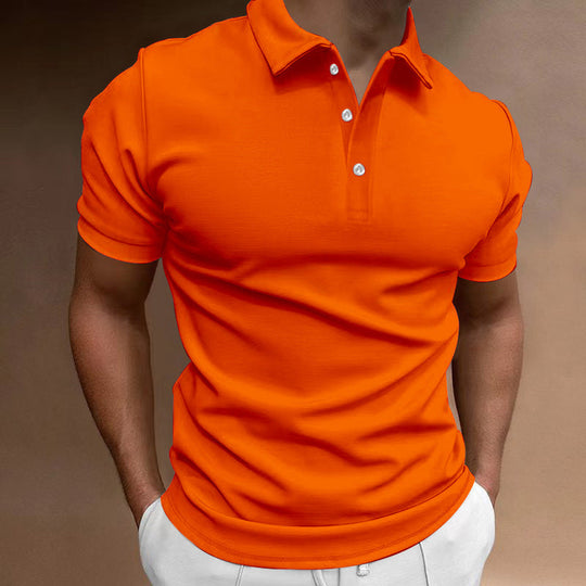 Herren nan schlank geschnittenes Stretch-Poloshirt mit Kentkragen und elastischem Saum Shopnory