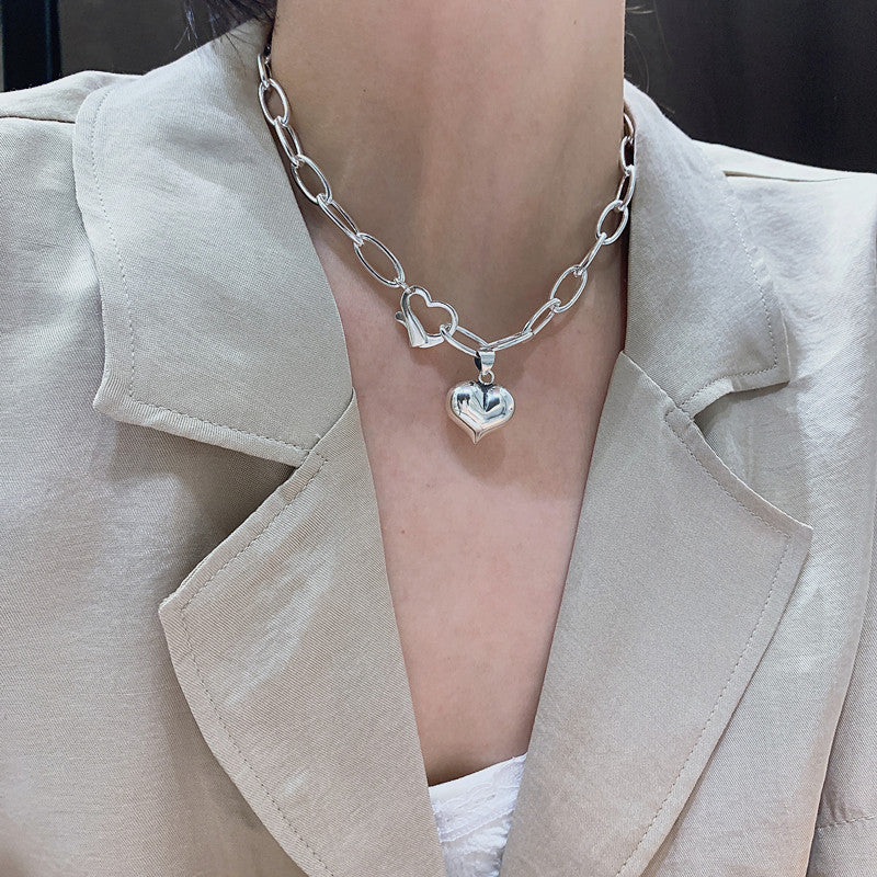Damen Halskette mit Herzen und modernes Glieder-Design Shop Nory