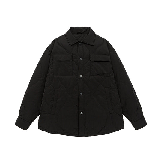Herren Gesteppte Oversize-Hemdjacke mit Steppung, Druckknöpfen und Brusttaschen Shop Nory