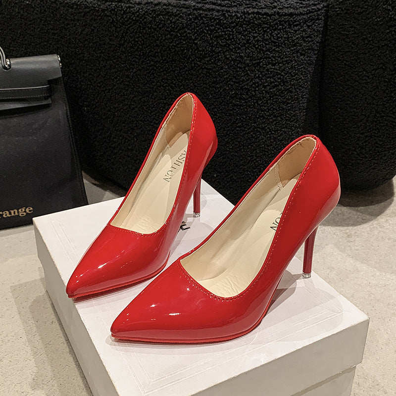Damen Elegante High Heels mit spitz zulaufender Vorderkappe und transparentem Absatz