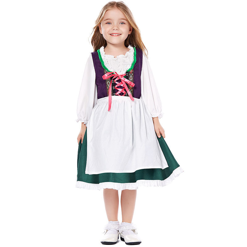 Damen nan dreiteiliges Trachtenkleid Dirndl Kostümset mit Schnürung, tailliertem Rock und abnehmbarer Carmenbluse Shop Nory