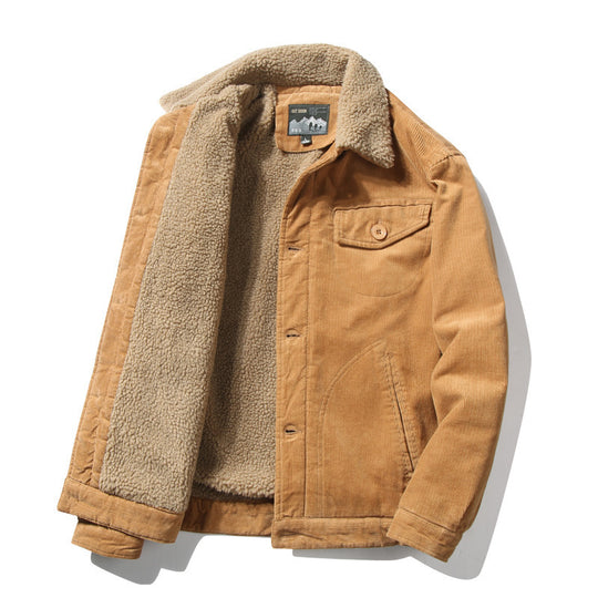 Herren Cordjacke mit Sherpa-Innenfutter und Hemdkragen Shop Nory