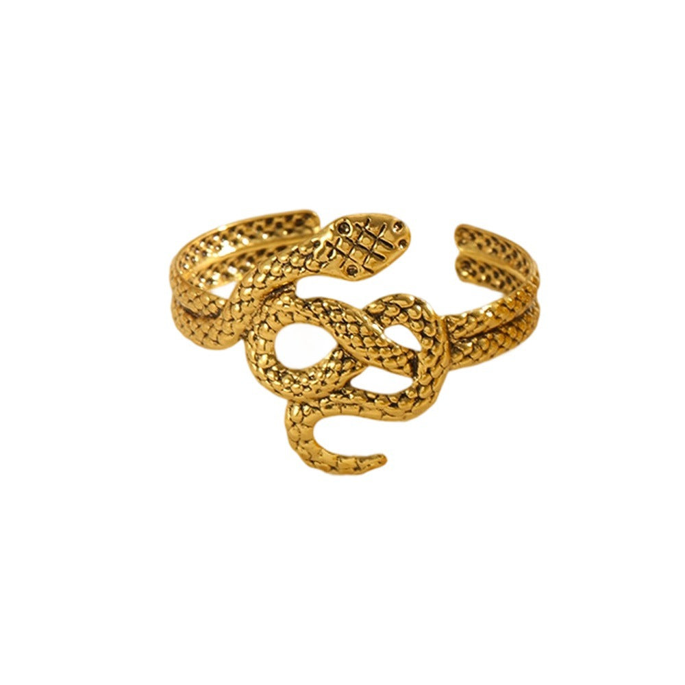 Damen Offener Armreif mit floralem Motiven und kunstvollem Design Shop Nory