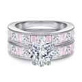 Damen Verlobungsring mit quadratischem Hauptstein und funkelnden Zirkonia-Details Shop Nory