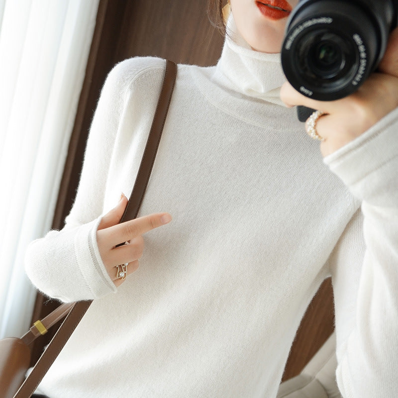 Damen Weicher Rollkragenpullover aus Kaschmir‑Look mit Daumenloch und figurbetonter Silhouette Shop Nory