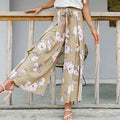 Damen Weite Palazzo-Hose mit floralem Design und elastischem Bund
