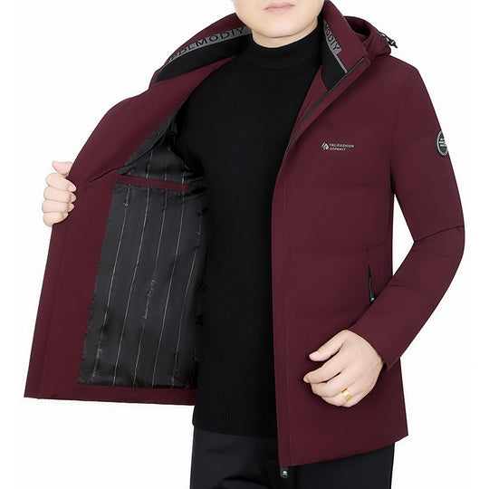Herren Wattierter City-Mantel mit Kapuze, nahtlosem Minimaldesign und winddichter Performance-Außenhaut Shop Nory