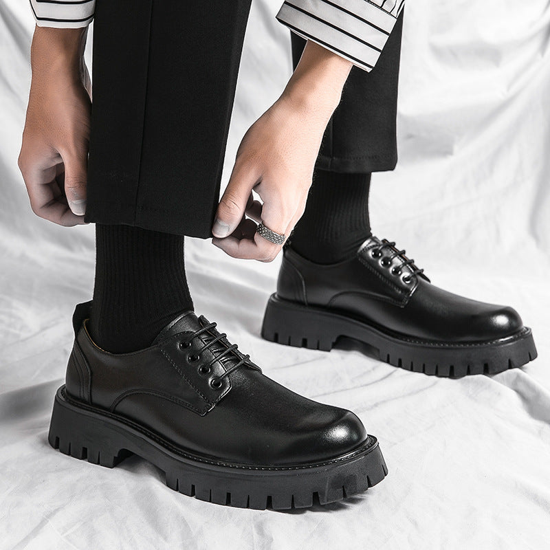Damen modische Schnürschuhe mit robuster Plattformsohle und hochwertigem Leder