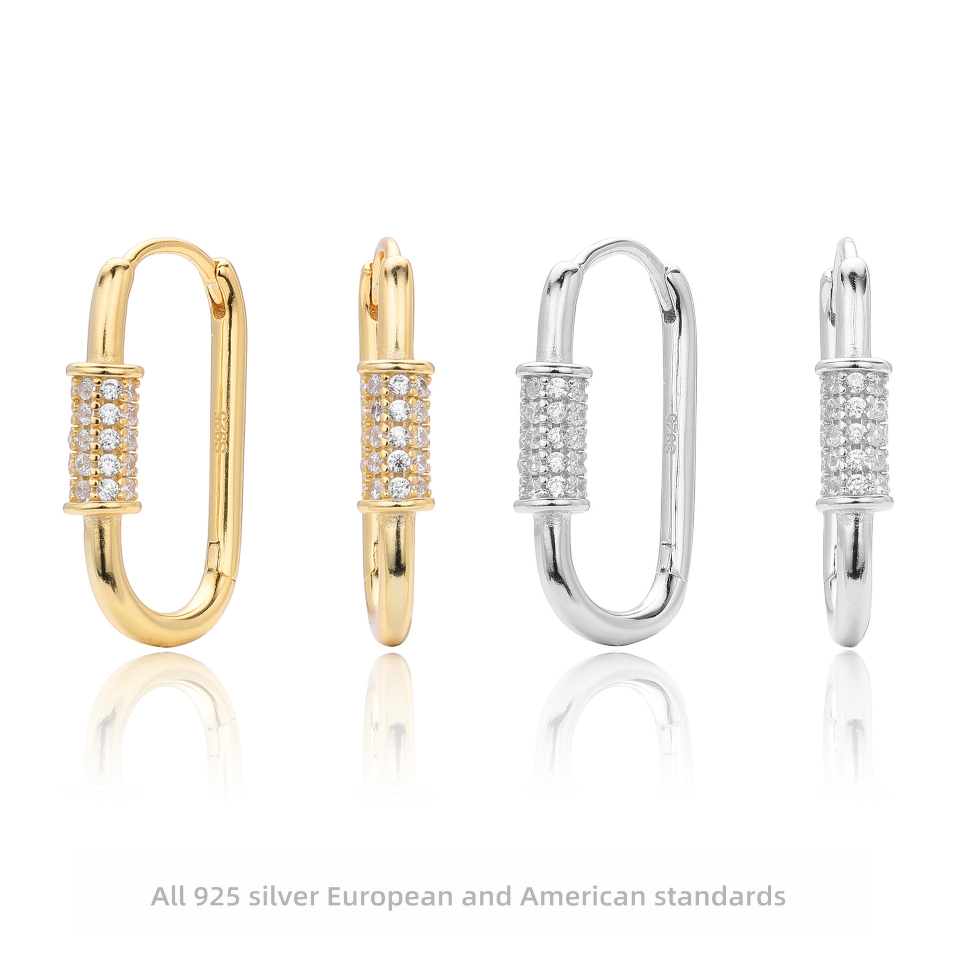 Damen Ohrhänger mit funkelnden Zirkonia und elegantem Verschluss Shop Nory