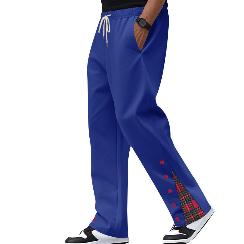 Herren nan lockere Jogginghose mit Tunnelzugbund, Druckknopf-Seitenschlitzen und kariertem Innenfutter Shop Nory