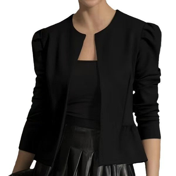 Damen Modische Blazerjacke mit Puffärmeln und strukturiertem Design