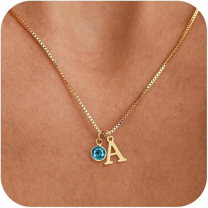 Damen personalisierte Halskette mit Initialen und funkelndem Anhänger Shop Nory