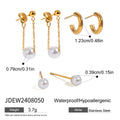 Damen modische Ohrringe mit hängenden Perlen und Edelstahl-Shop Nory