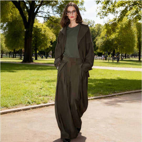Damen Taillierter Kurztrench mit Bindegürtel und Oversize-Ärmeln Shop Nory